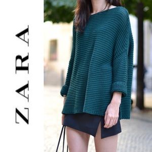 ZARA Asymmetrical Sweater + ZARA black tank